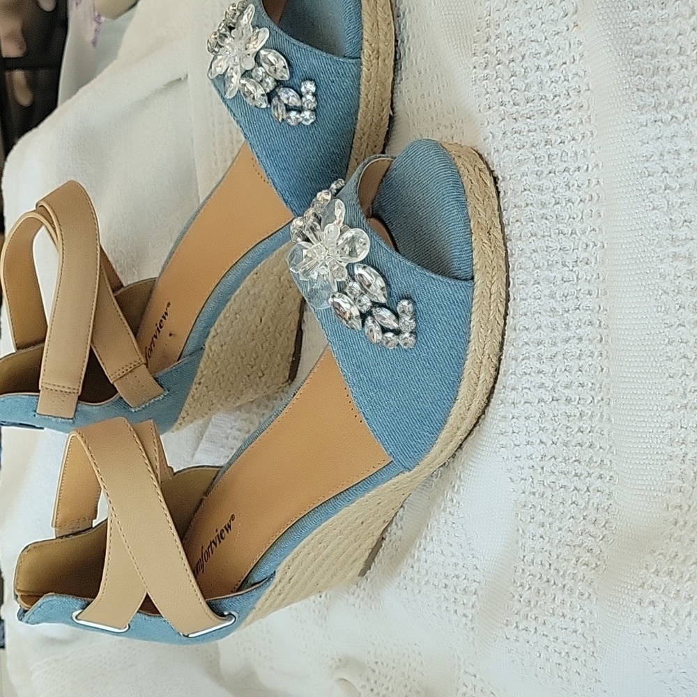 Comfortview denim sandals